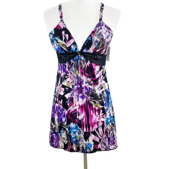 On Gossamer Printed Mesh Nightie Chemise Large Style #88204 NWT NEW - Picture 3 of 10